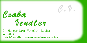 csaba vendler business card